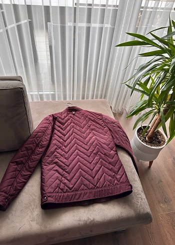 Bordo Fermuarlı erkek Ceket - Görsel 2