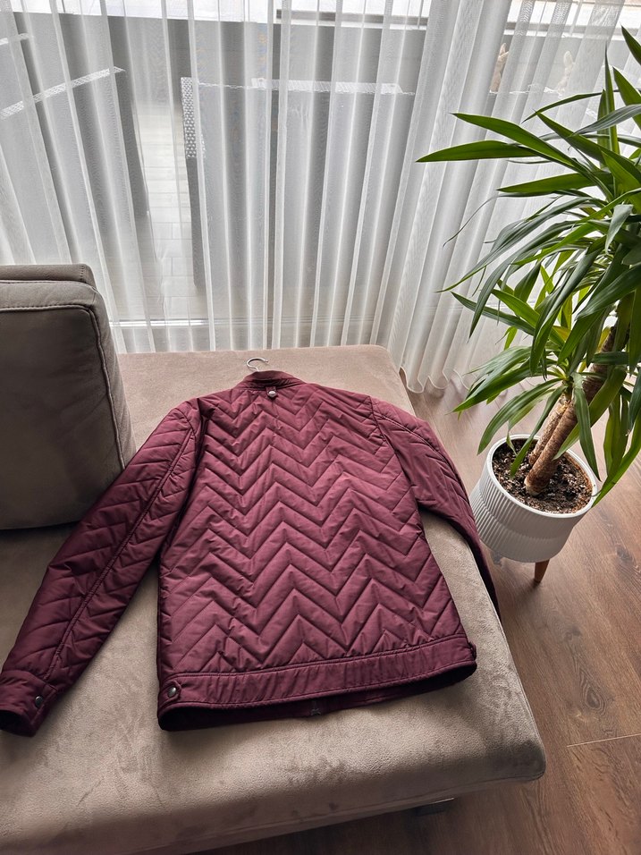 Bordo Fermuarlı erkek Ceket - Görsel 2