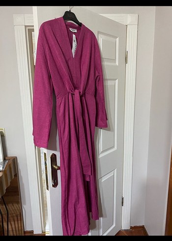 Pembe Uzun Kollu Kadın Sabahlık - Görsel 2