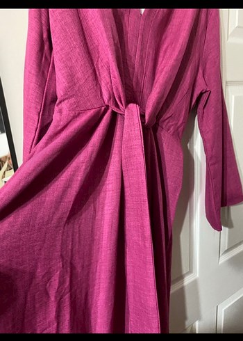 Pembe Uzun Kollu Kadın Sabahlık - Görsel 3