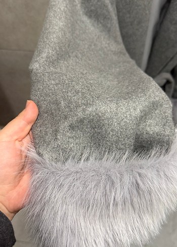 Kadın Gri Kısa Kürklü Ceket - Görsel 4