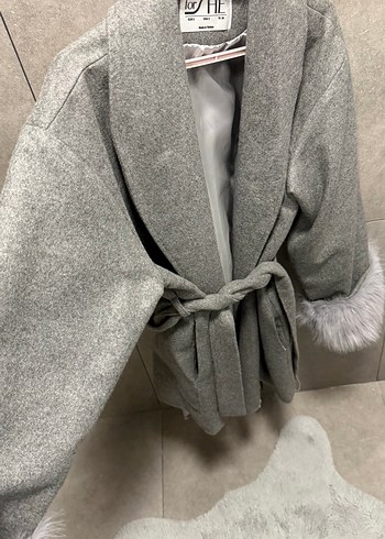 Kadın Gri Kısa Kürklü Ceket - Görsel 5