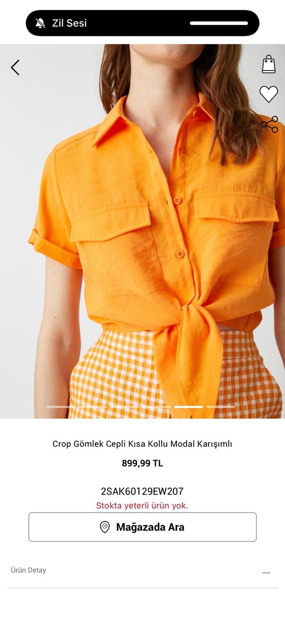 Sarı Kısa Kollu Keten Gömlek - Görsel 3