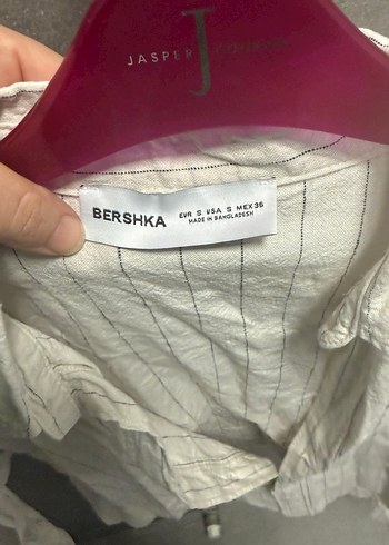 Düğmeli Kısa Kollu Keten Gömlek - Görsel 3