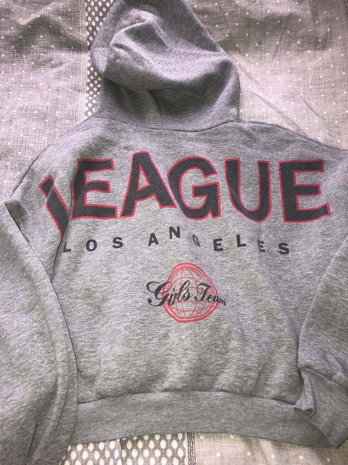 Kadın Gri Kapüşonlu Sweatshirt - Görsel 2