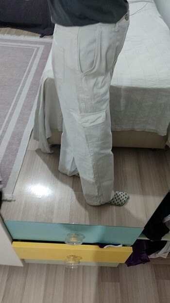 38 Beden beyaz Renk Bol pantolon