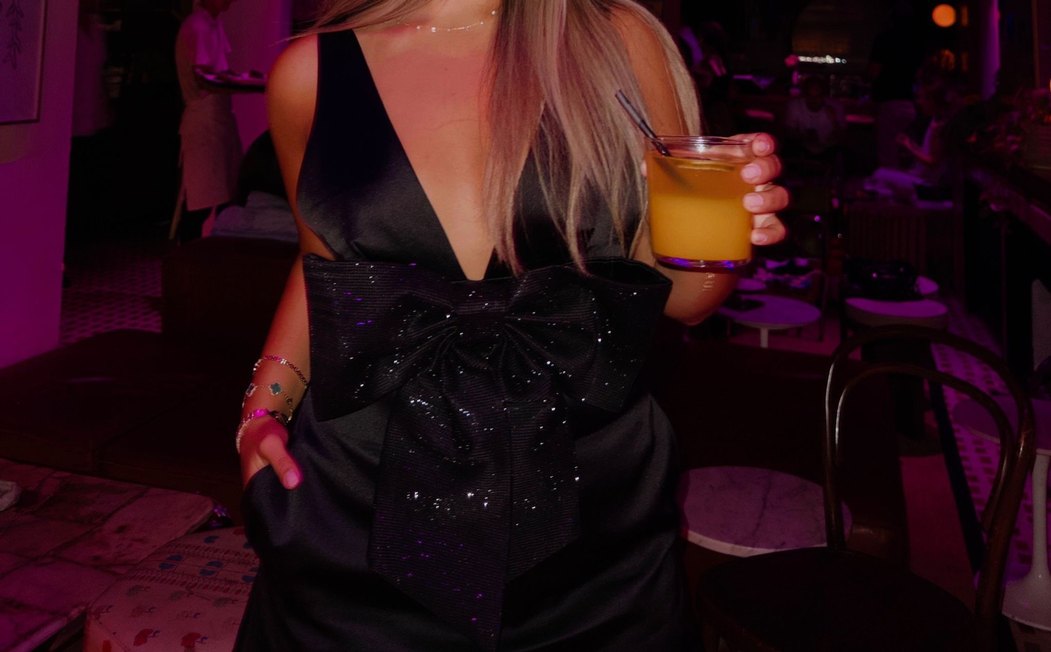 Siyah V Yaka Midi Abiye Elbise - Görsel 3