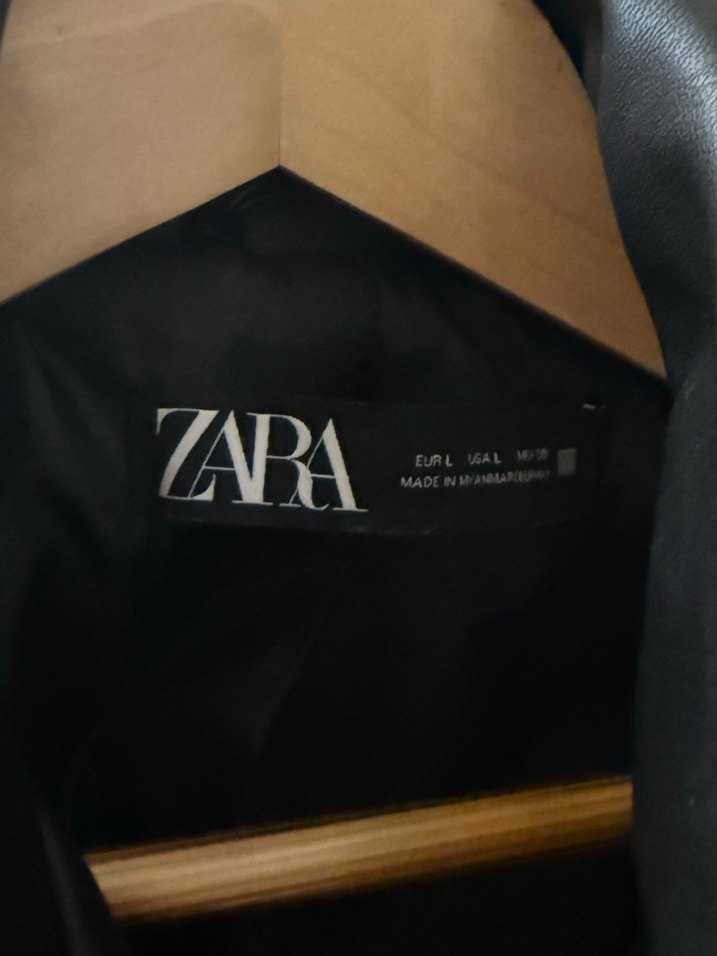 Kadın Siyah Deri Biker Ceket - Görsel 4