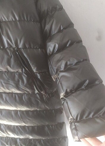 44 Beden Siyah uzun şişme mont