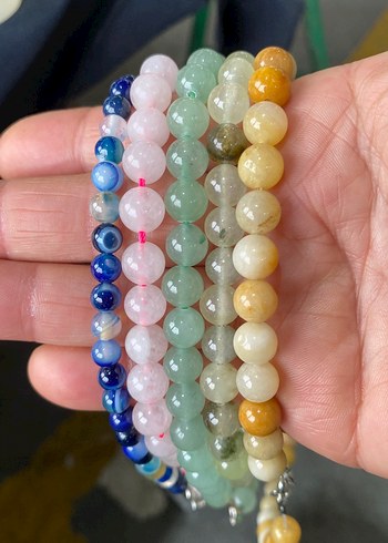 Bohem Tarzı Pastel Renkli doğaltas kolyeler - Görsel 2