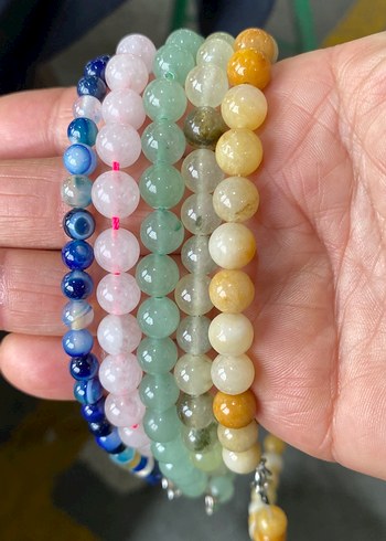 Bohem Tarzı Pastel Renkli doğaltas kolyeler - Görsel 3