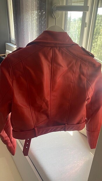 Pull and Bear pull and bear kırmızı deri ceket