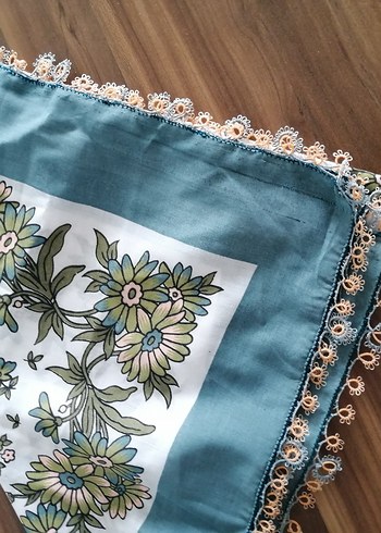 Dantel Kenarlı Bohem El Boyaması Kadın Fular - Görsel 3