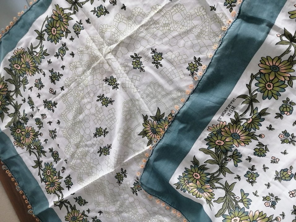 Dantel Kenarlı Bohem El Boyaması Kadın Fular - Görsel 4