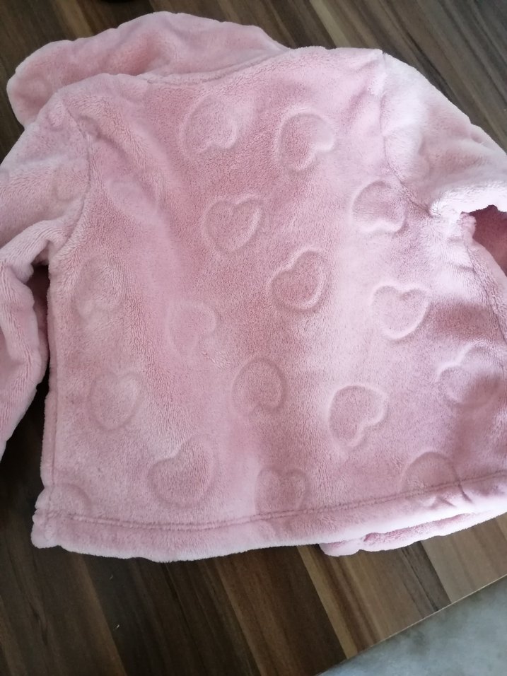 Düğmeli Pembe Kız Çocuk Polar Ceket - Görsel 4