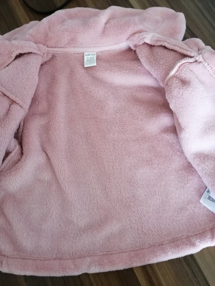 Düğmeli Pembe Kız Çocuk Polar Ceket - Görsel 3