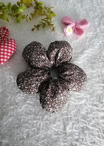 Renkli Çiçek Desenli Lastikli Saç Tokası - Görsel 7