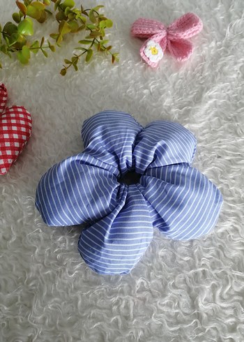 Renkli Çiçek Desenli Lastikli Saç Tokası - Görsel 5