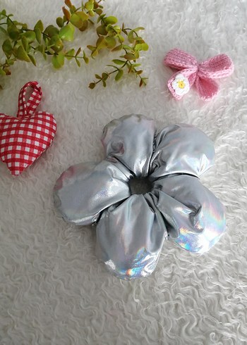 Renkli Çiçek Desenli Lastikli Saç Tokası - Görsel 8