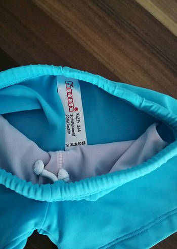 Erkek Çocuk Mavi Düz Deniz Şortu - Görsel 3