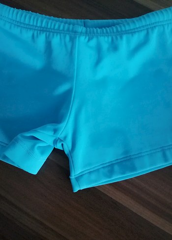 Erkek Çocuk Mavi Düz Deniz Şortu - Görsel 2