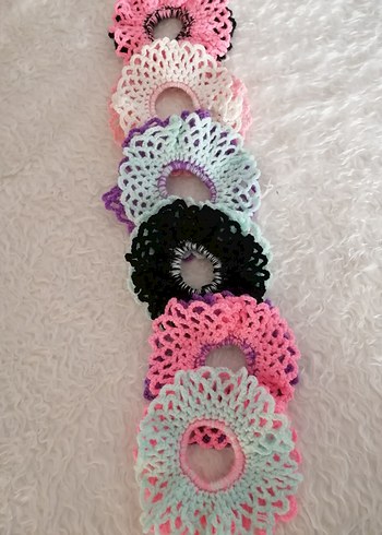 Dantel Detaylı Renkli Örgü Saç Tokaları - Görsel 3