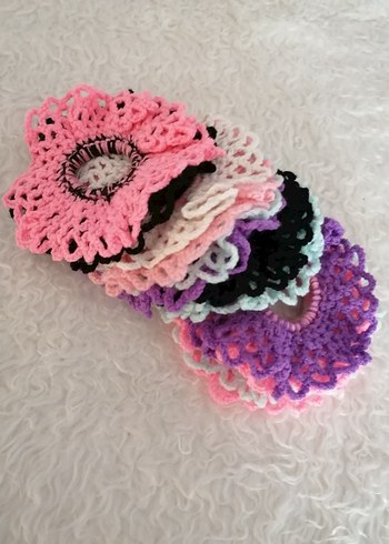 Dantel Detaylı Renkli Örgü Saç Tokaları - Görsel 6