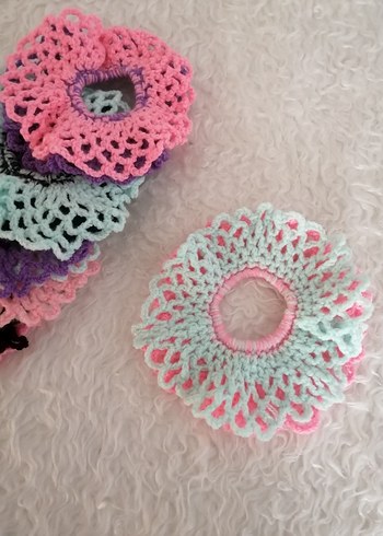 Dantel Detaylı Renkli Örgü Saç Tokaları - Görsel 5