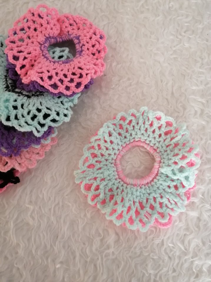 Dantel Detaylı Renkli Örgü Saç Tokaları - Görsel 5