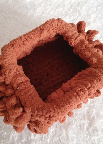 Örgü Kahverengi Kadın El Çantası - Görsel 4