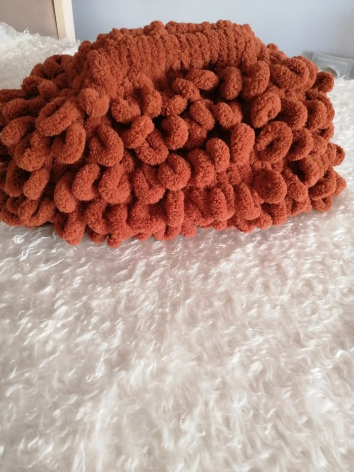 Örgü Kahverengi Kadın El Çantası - Görsel 3