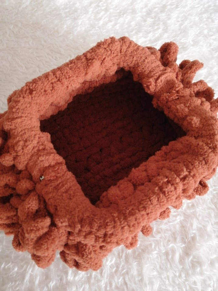 Örgü Kahverengi Kadın El Çantası - Görsel 4