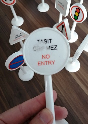 Beyaz Eğitim Trafik İşaretleri Oyuncak Seti - Görsel 4