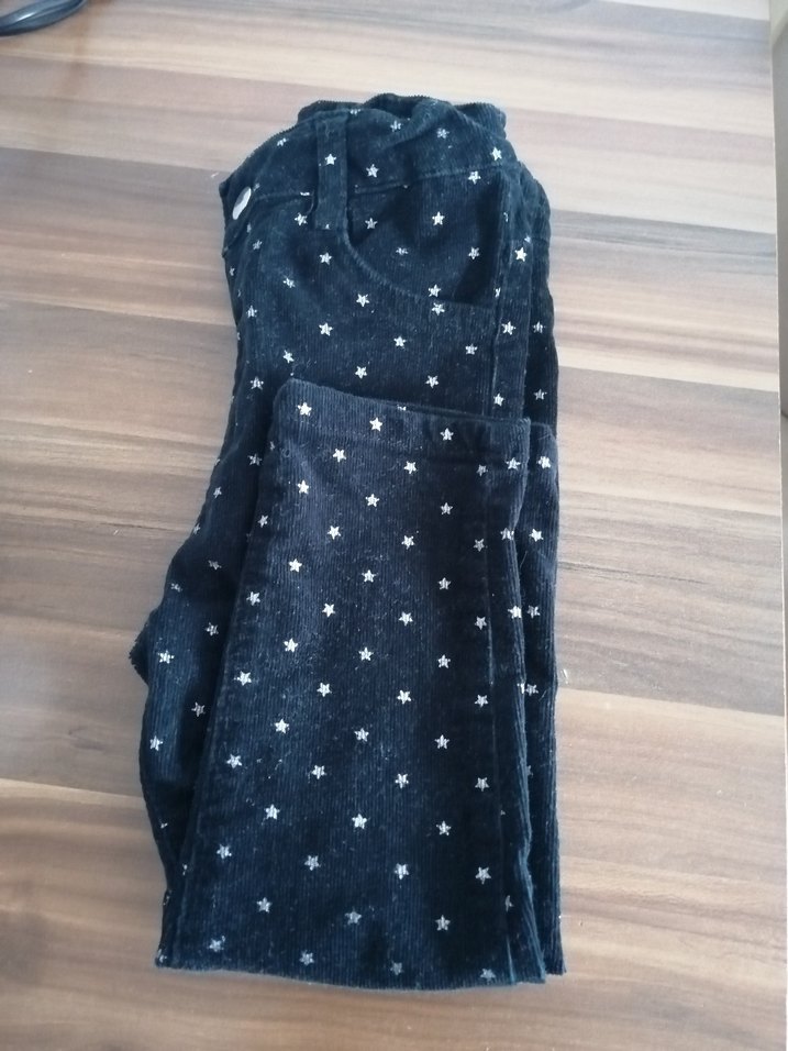 Kız Çocuk Lacivert Yıldız Desenli Kot Pantolon - Görsel 5