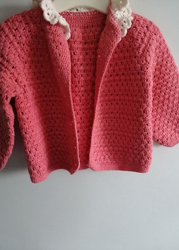 Kız Çocuk Pembe Örgü Hırka - Görsel 2
