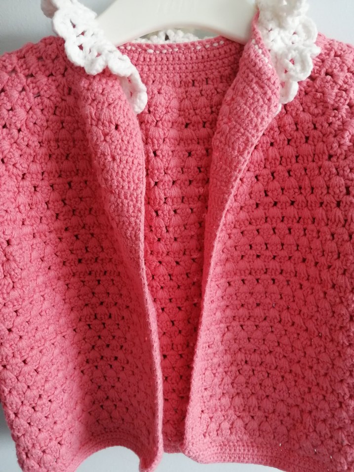 Kız Çocuk Pembe Örgü Hırka - Görsel 4