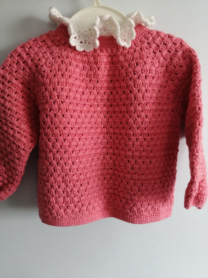 Kız Çocuk Pembe Örgü Hırka - Görsel 5