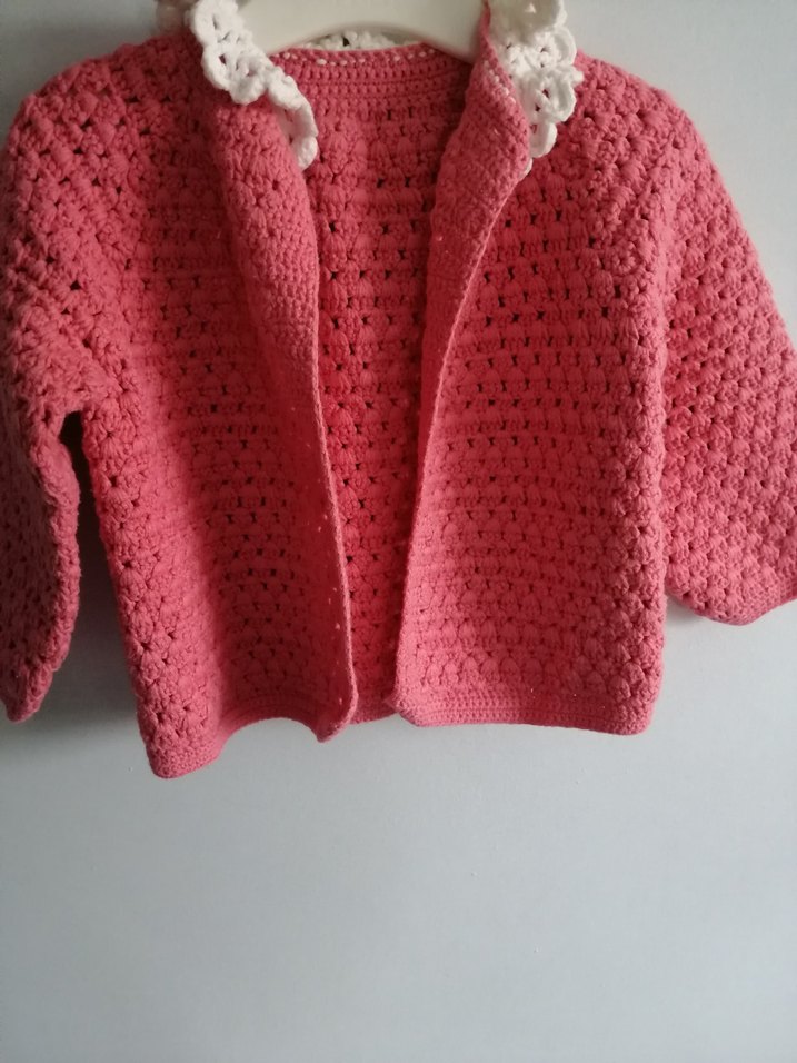 Kız Çocuk Pembe Örgü Hırka - Görsel 2