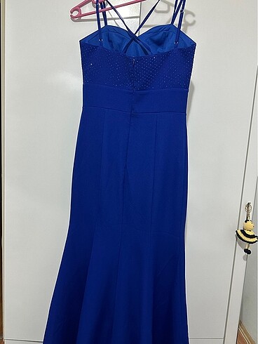 Saks mavisi balık abiye - Görsel 4