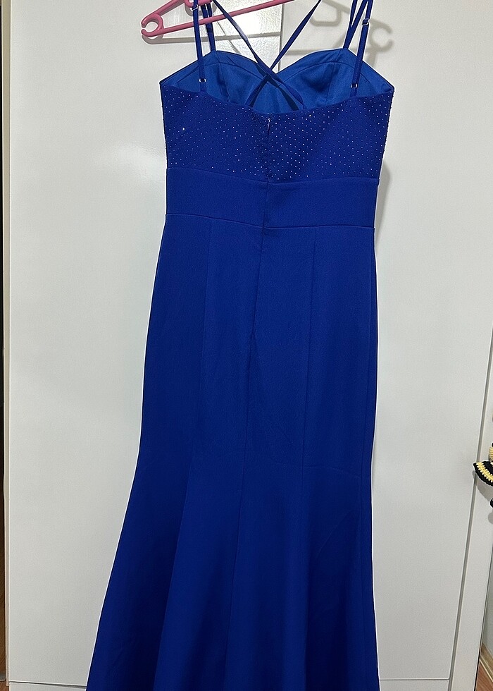 Saks mavisi balık abiye - Görsel 4