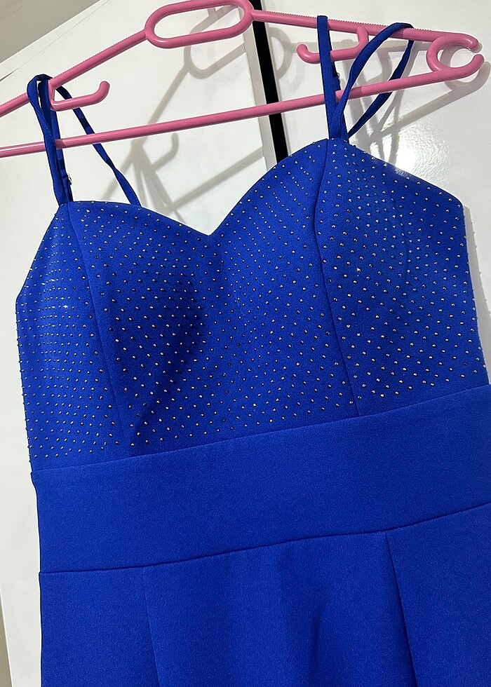 Saks mavisi balık abiye - Görsel 2