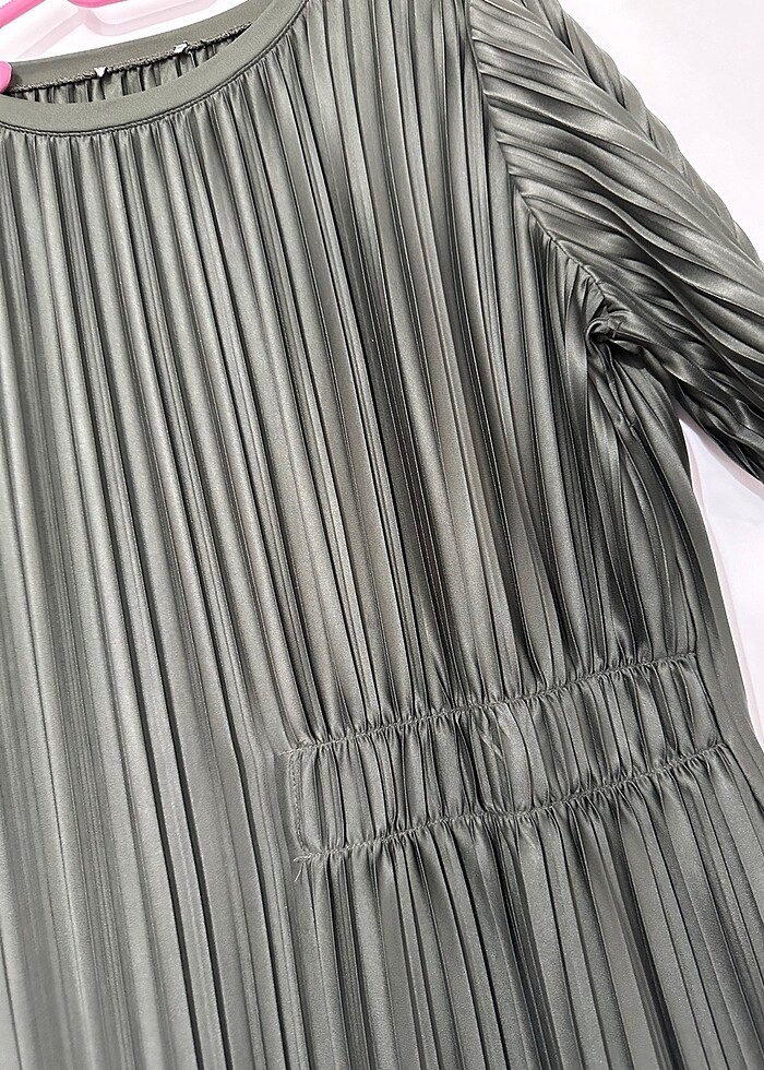 Haki renk elbise - Görsel 3