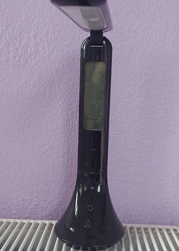 Kırmızı Uğur Böceği Aksesuarlı Siyah Lamba , dijital saat,takvim - Görsel 4