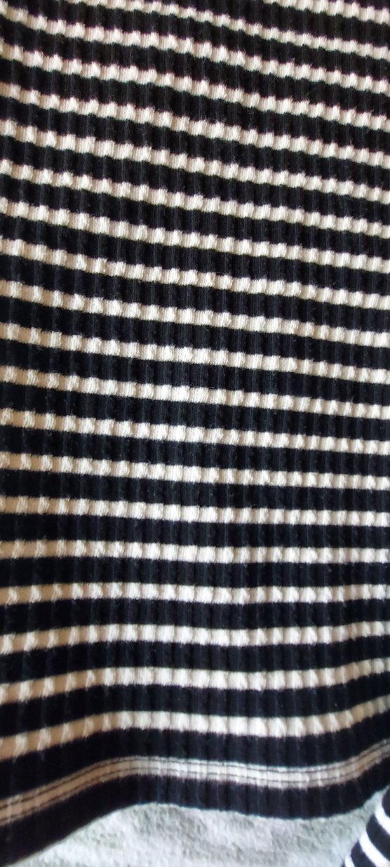 Siyah Beyaz Çizgili Kadın Triko Bluz - Görsel 5