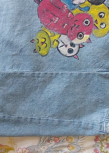 Mavi Düğmeli Kolsuz Denim Yelek - Görsel 5