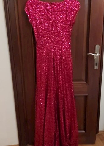 Pembe Payetli Uzun Abiye Elbise - Görsel 2