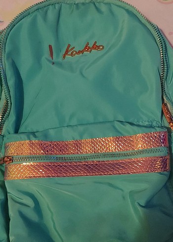 Kaukko Turkuaz Parlak Okul Sırt Çantası - Görsel 2