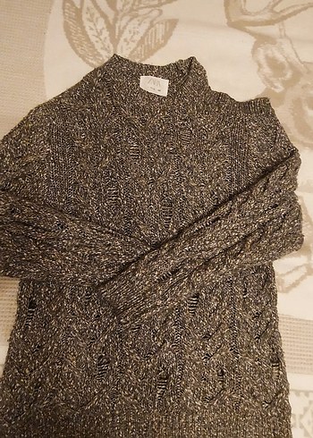 Zara 11 12 Yaş Omzu Açık Örgü Kazak - Görsel 2