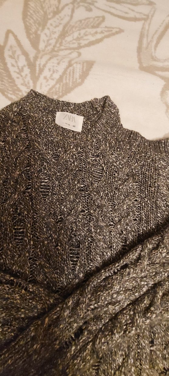Zara 11 12 Yaş Omzu Açık Örgü  Kazak - Görsel 3