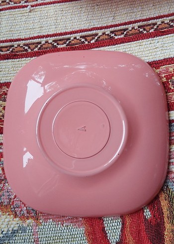 Lav 5 Adet Pembe Kare Çay Tabağı - Görsel 3